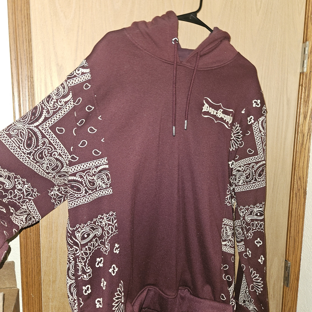Men's Burgundy Paisley Hoodie
